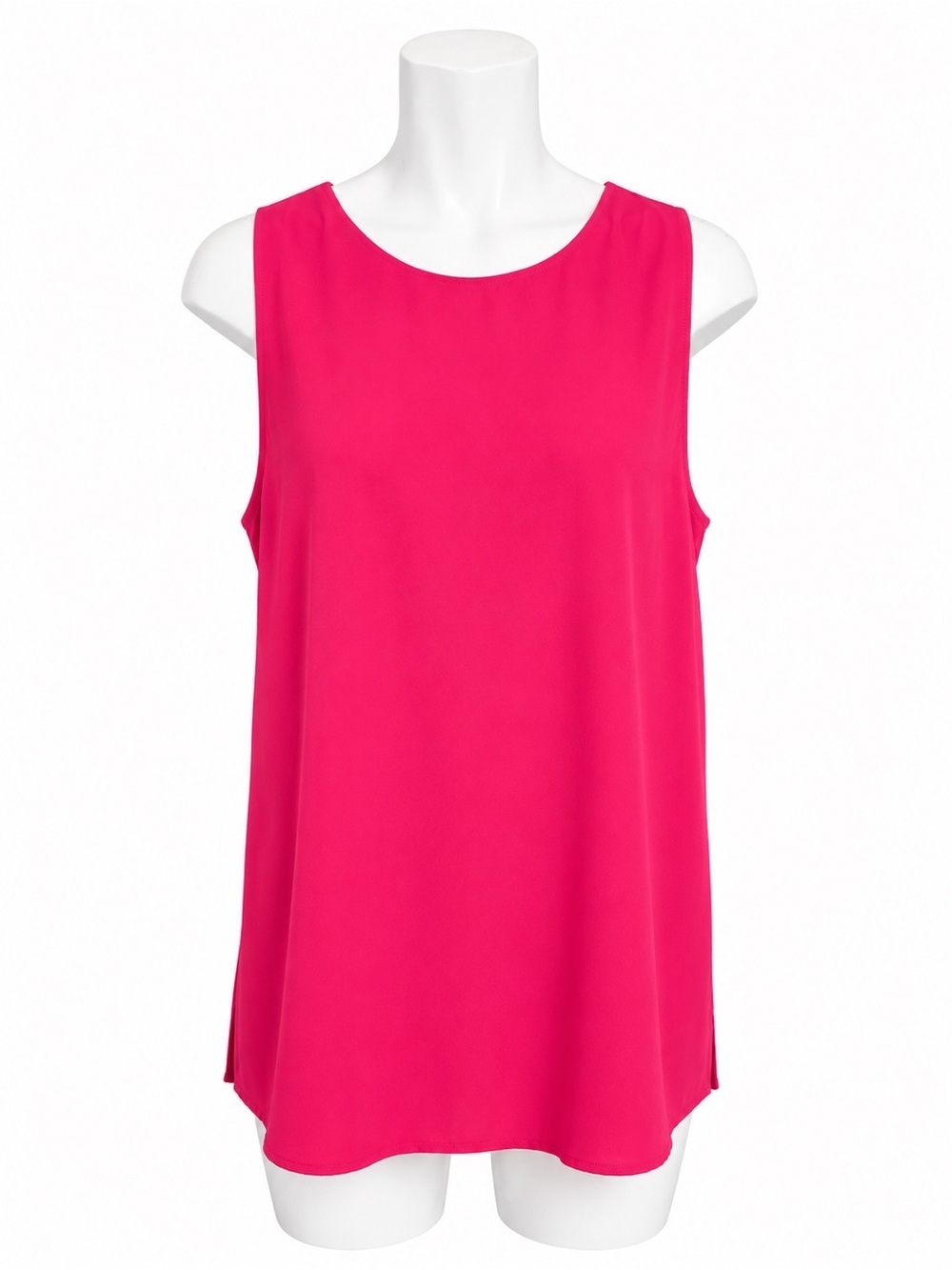 Lush XL Hot Pink Sleeveless Tunic Tank Top Loose Fit Blouse Minimalist